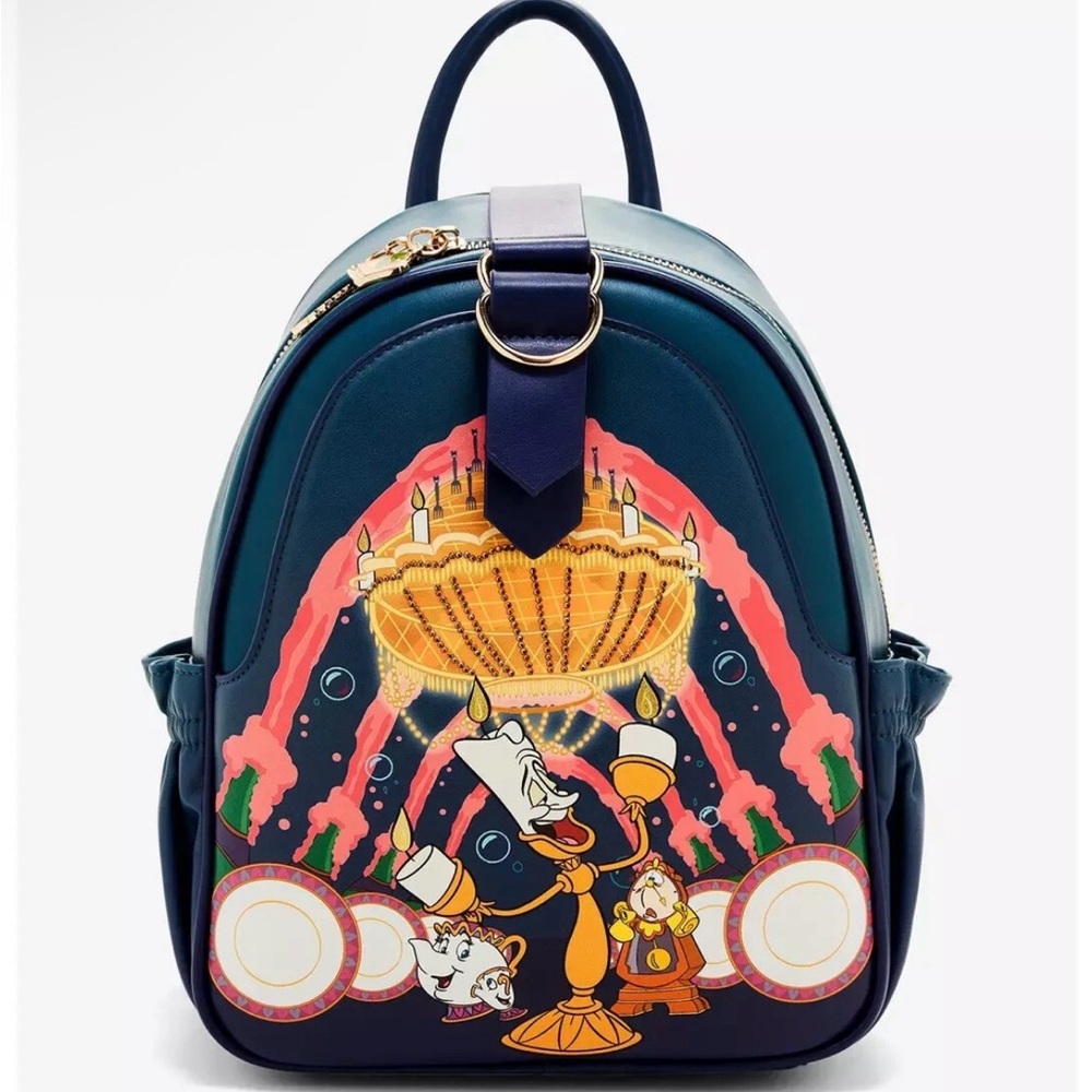 Our Universe Disney Beauty and the Beast Lumiere Be Our Guest Backpack NWT